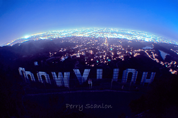 Hollywood Sign at Night