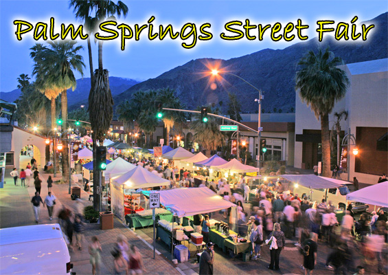 Palm Springs street fair postcard
